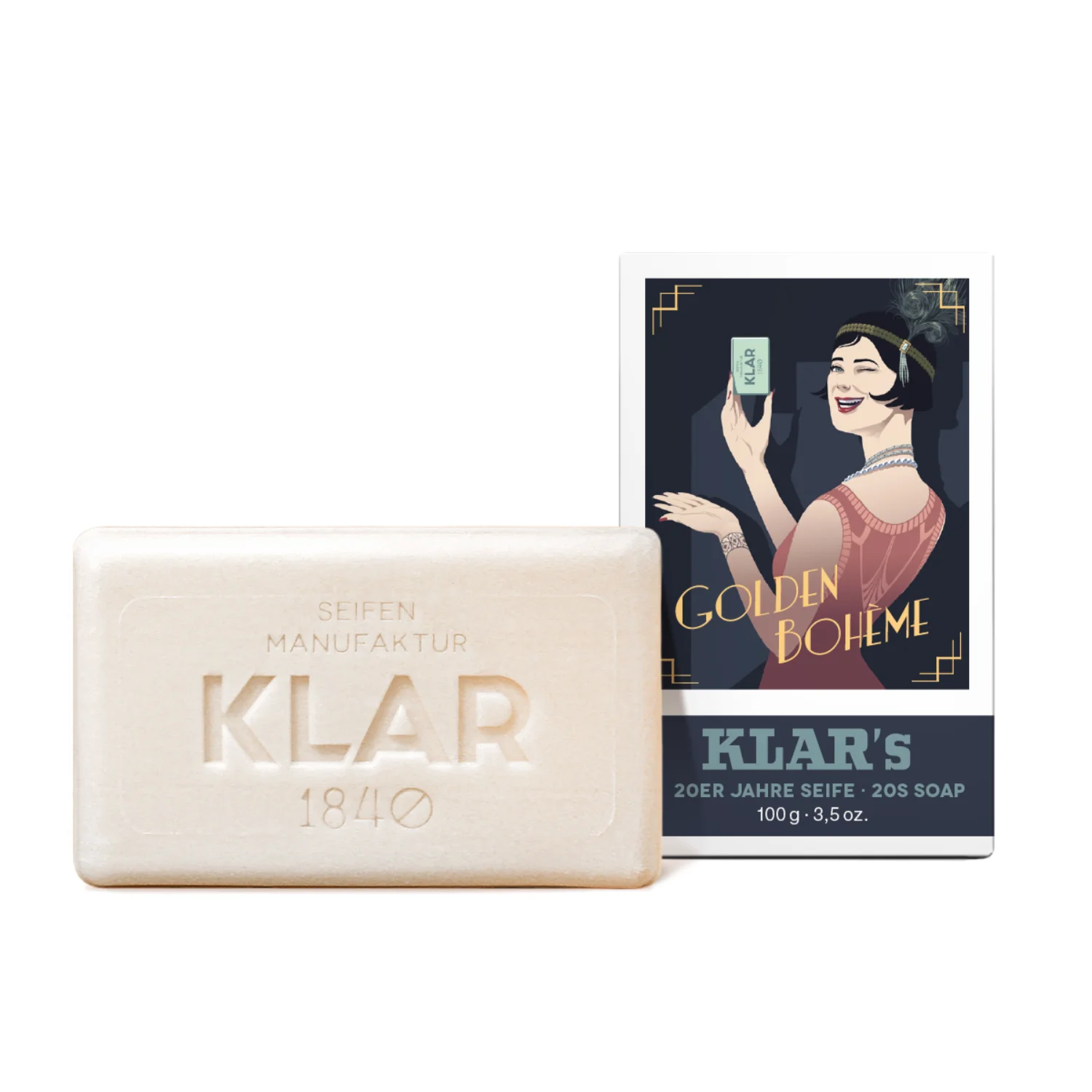 KLAR Retroseife Golden Bohème, 100g, palmölfrei